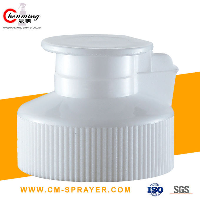 38-400 24/410 jupe à nervures ronde de fil blanc de Flip Top Caps Child Resistant 24mm 38mm s'est articulée 1